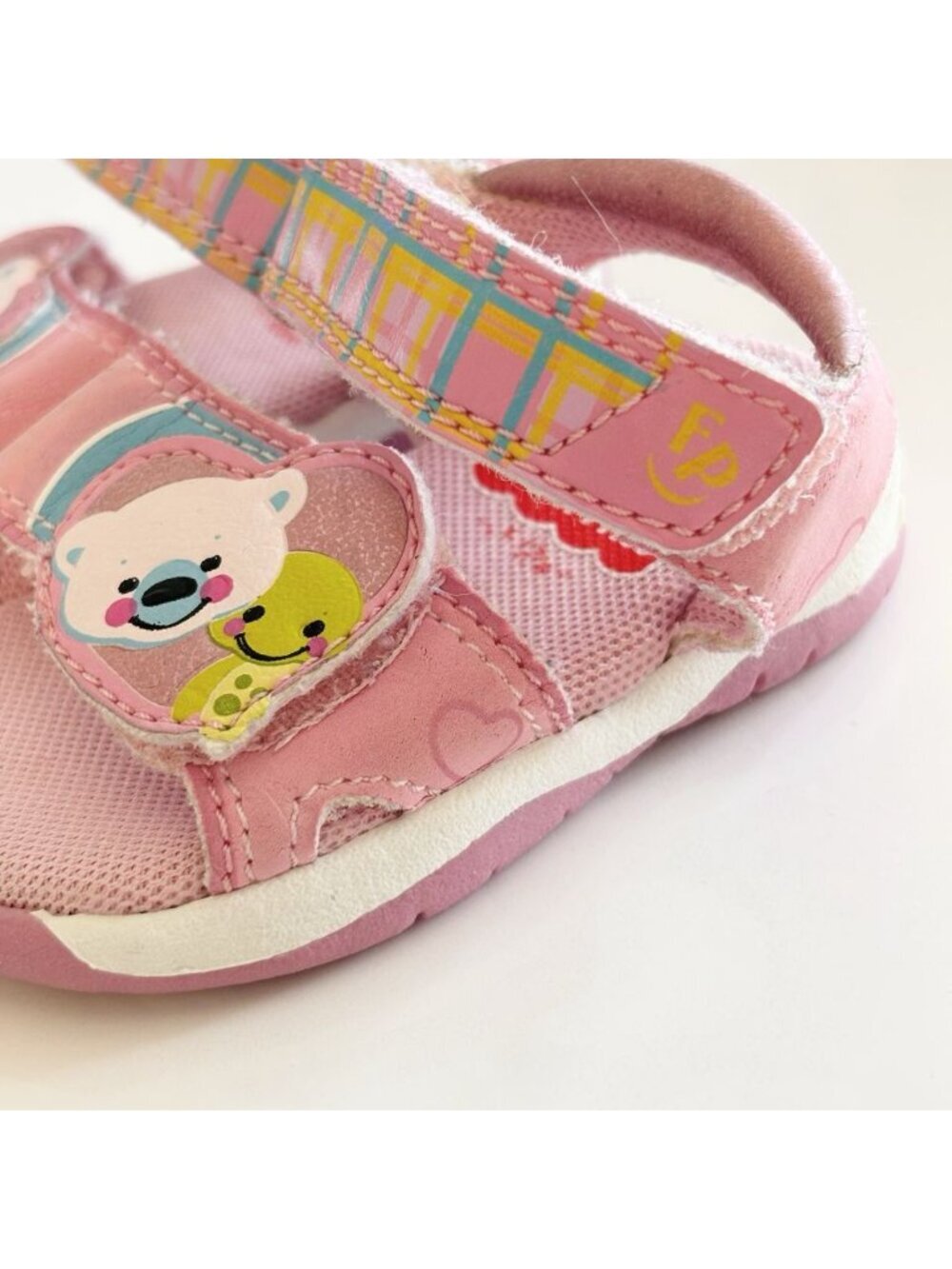 90s Y2K Vintage Fisher Price Infant Footwear Pink Bear Plaid Size US 1 - Picture 4 of 6